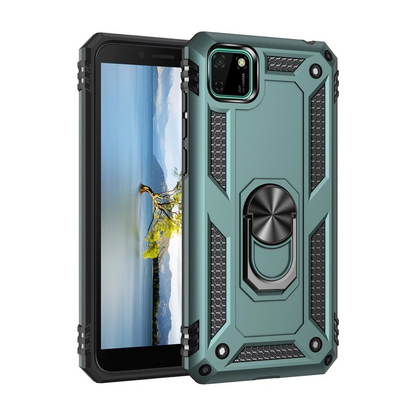 Huawei Y5P Kılıf Sofya Yüzüklü Silikon Kapak - Yeşil