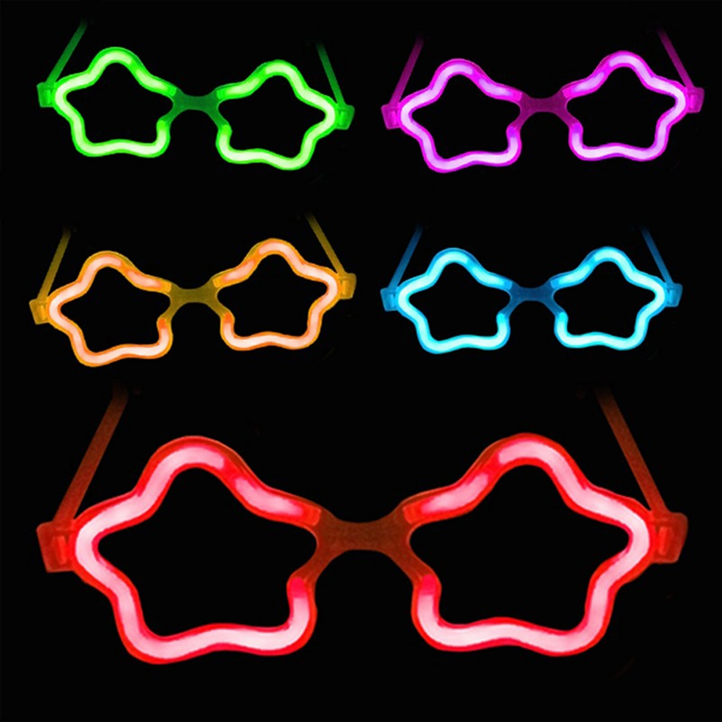 12 Adet Yıldız Glow Gözlük – Glow Partisi Ve Etkinlik İçin