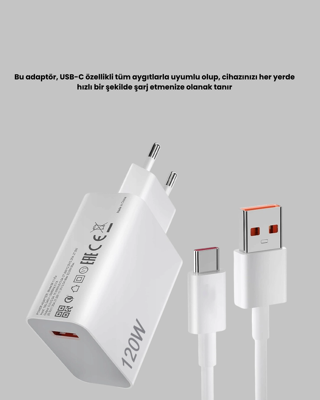 120w Usb-c Şarj Adaptörü Süper Hızlı Şarj Güç Kaynağı Seti