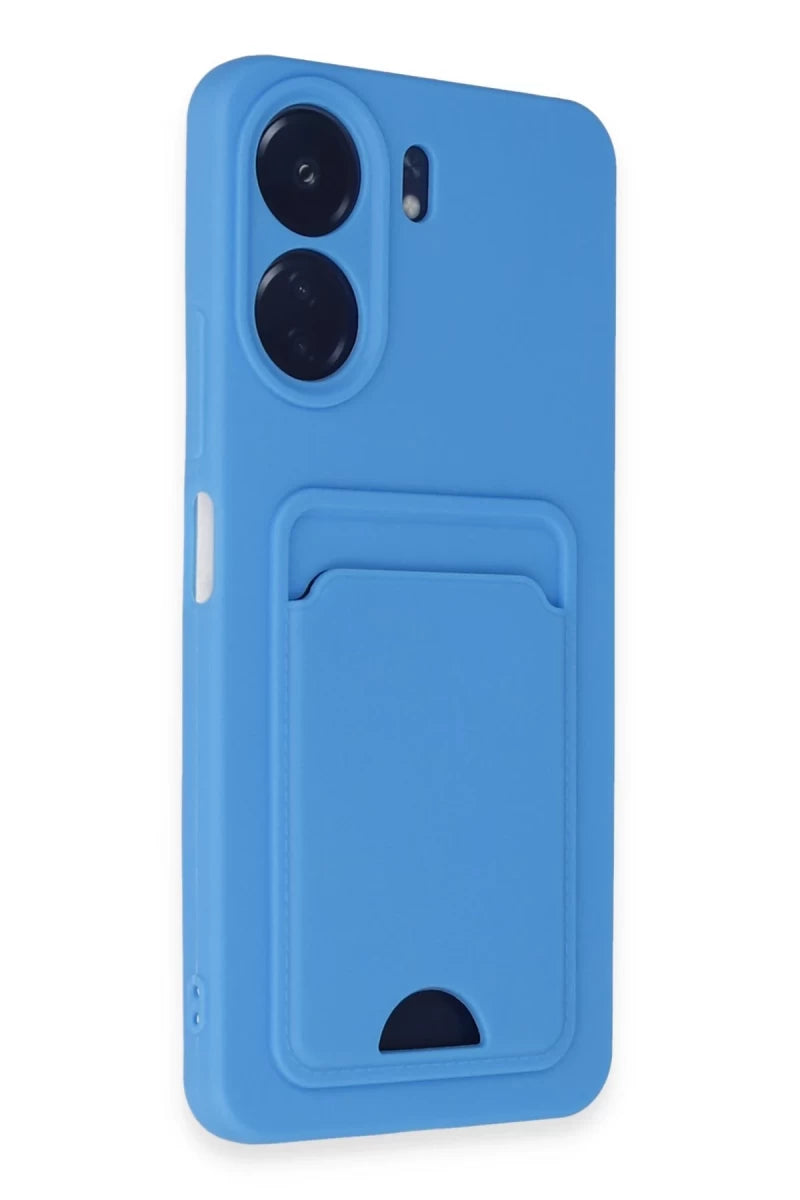 Xiaomi Redmi 13C Kılıf Kelvin Kartvizitli Silikon - Mavi