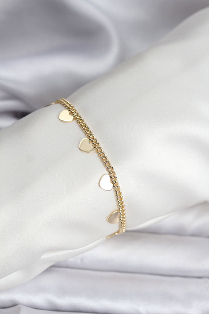 14K Gold Renk Kaplama Kalpli Model CM Kadın Bileklik