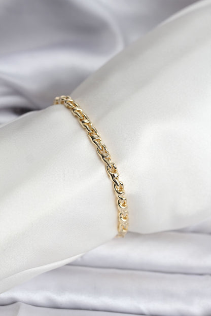 14K Gold Renk Kaplama Zincir Model Kadın CM Bileklik