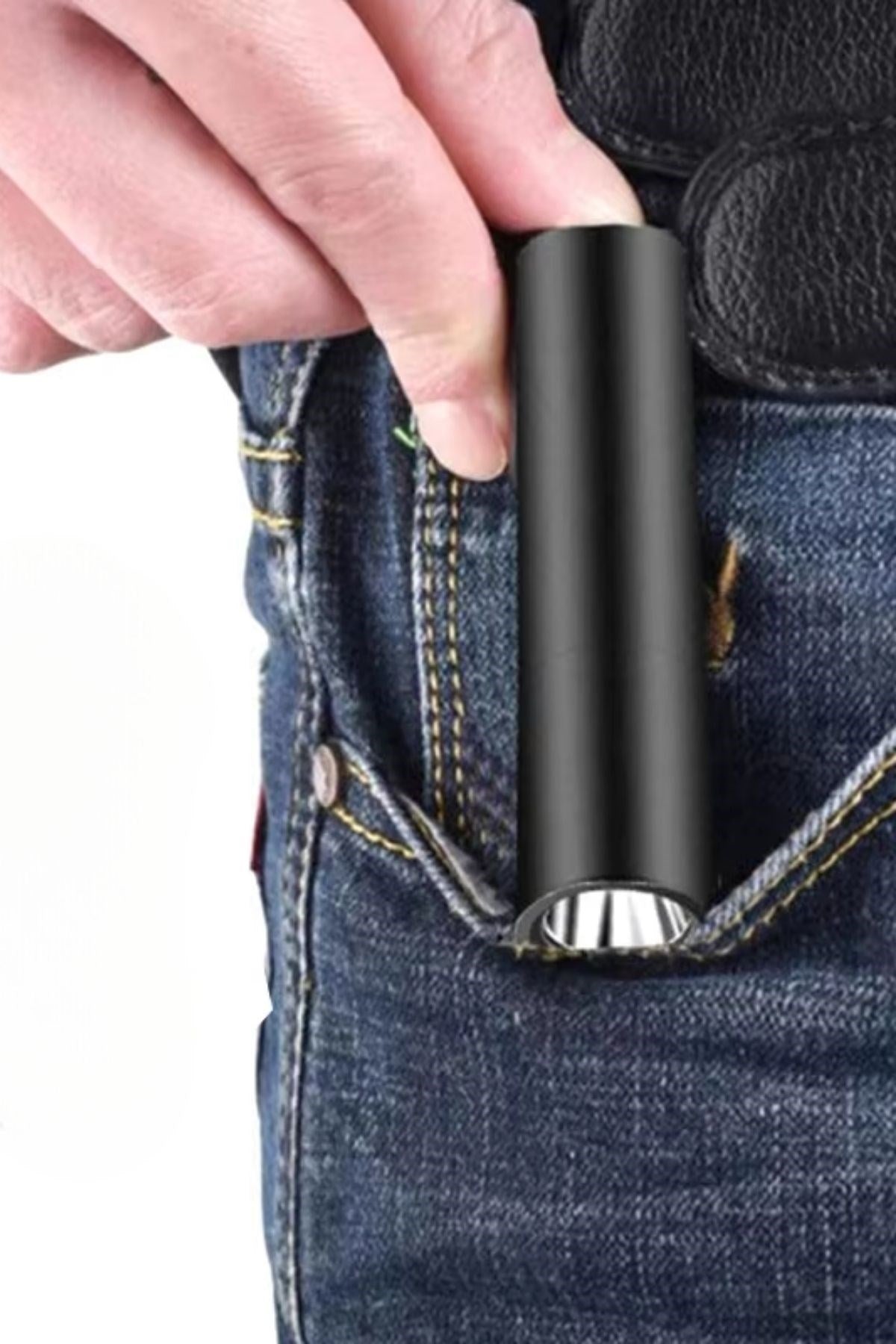 BUFFER® Mini Cep Boy USB İle Şarj Olan Oje Kurutucu Para Kontrol Kontol LED UV Mor Işık El Feneri
