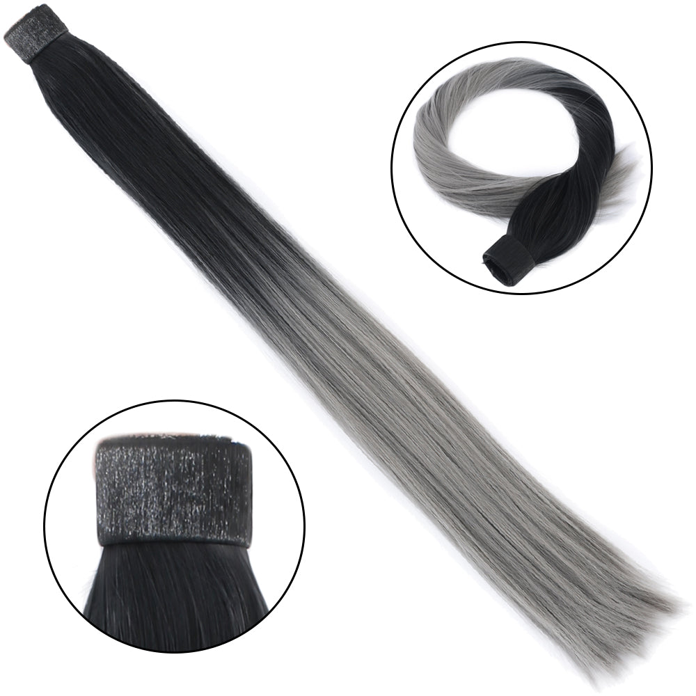 Fiber Sen Sihirli At Kuyruğu / Siyah / Gri Ombreli