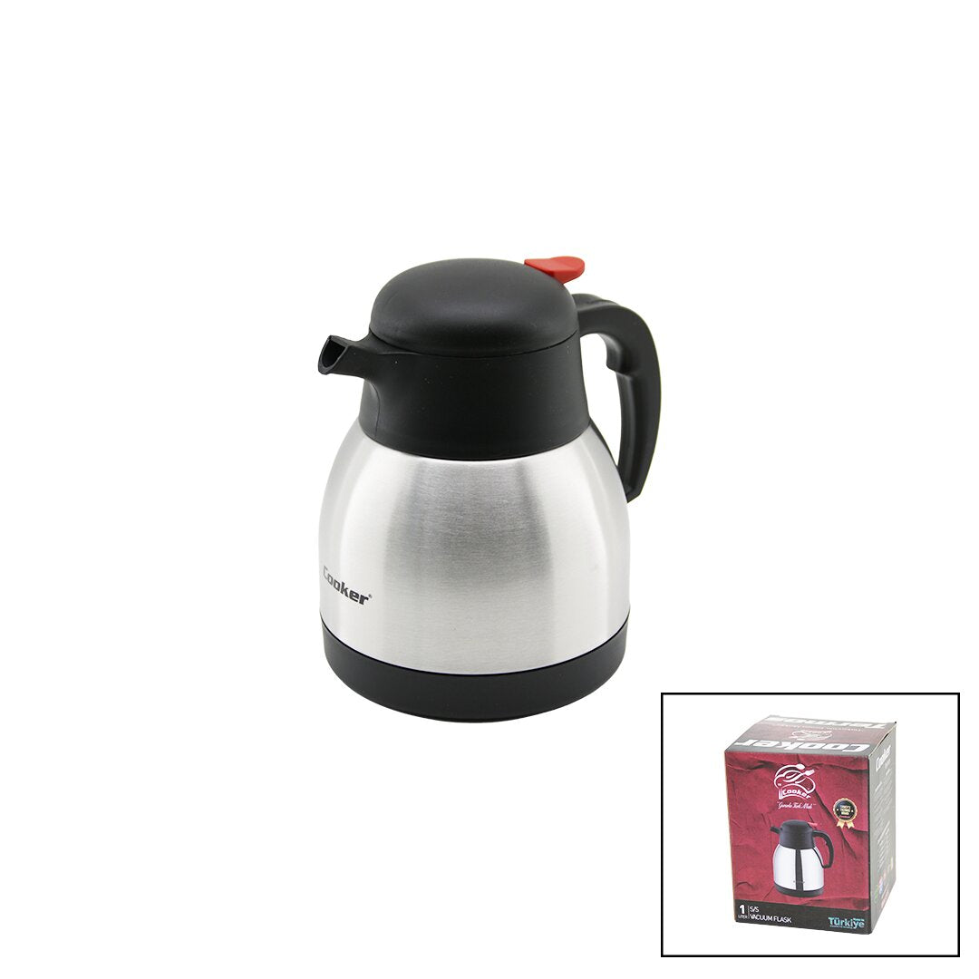 1LT 304 ÇELİK TERMOS INOX SERİSİ 12 SAAT SICAK - 24 SAAT SOĞUK ÇİFT CONTALI KAPAK CKR-2035 (5643)