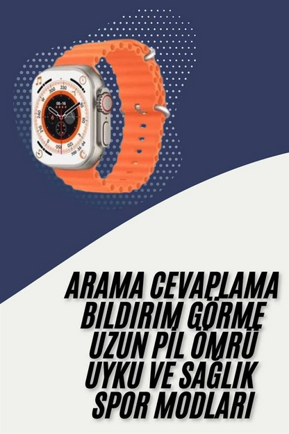 2025 Model Akıllı Saat Çift Kordon Ios Ve Android Arama Cevaplama Sesli Asistan
