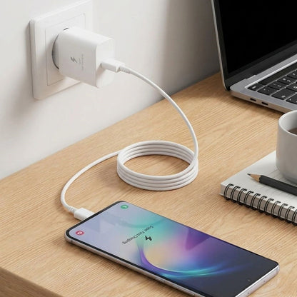 BUFFER® 45W Süper Hızlı Şarj Adaptörü USB-C PD 3.0 PPS Fast Charger + 5A Type-C to Type-C Kablo