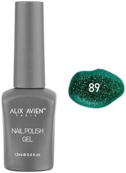 Işıltılı Yeni Yıl Yeşili Kalıcı Oje 89-Yoğun Renk Veren Jel Oje 12 ml-Nail UV Gel Polish 89