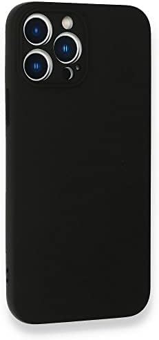 & AKSESUAR iPhone 14 Pro ile Uyumlu İçi Kadife Lansman Kamera Korumalı Silikon Kılıf Şok Emici Full Kasa Koruma Sağlayan Kılıf (Siyah)