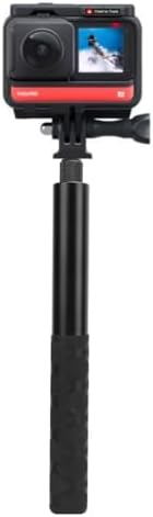150cm Görünmez Selfie Çubuğu, Insta360 X3, X2, X4, X5, ONE RS, GO 3, One X, Evo ile Uyumlu, 180 gr Alüminyum Katlanabilir Uzatma Çubuğu, 1/4” Vidalı Bağlantı, 360° Görünmez Çekim, Siyah