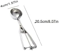 Paslanmaz Çelik Dondurma Kaşığı – 4 cm Kepçe – 20.5 cm Uzunluk – Ergonomik Tutma – Profesyonel Porsiyon Kaşığı – Çelik Yay Mekanizmalı