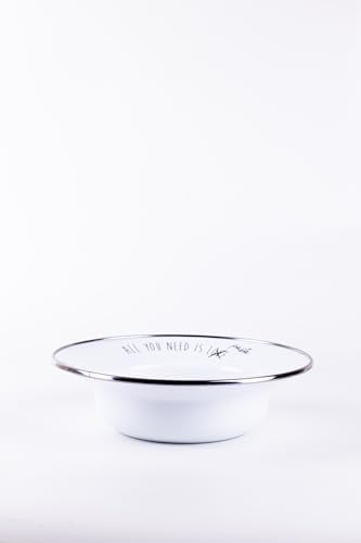 Motto Emaye Çukur Makarna Ve Salata Tabağı