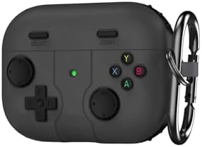 CaseOnn Kılıf Retro GamePad Siyah Siyah Galaxy Buds 3 Pro ile uyumlu