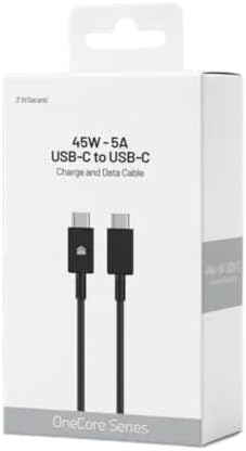 45W-5A USB-C to USB-C Hızlı Şarj ve Data Kablosu 1m Siyah