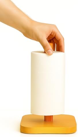 Bambu Kağıt Havluluk Doğal Ahşap Mutfak Tezgahı İçin Dikey Kağıt Havlu Standı Modern Şık Tasarım Dayanıklı Kolay Temizlenir Kaymaz Tabanlı Pratik Kağıt Havlu Tutucu Organizer (Kare)