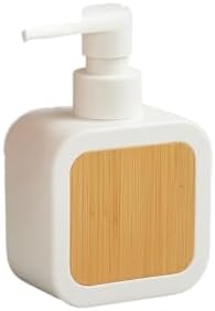 Mat Antrasit Sabunluk | Ahşap Desenli Lüks, Ergonomik Tasarım, Ahşap Dispenser (Beyaz)