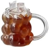 Yeni Nesil 350 ml Üzüm Tasarımlı Bubble Borosilikat Cam Soğuk Kahve, Latte, Meşrubat Kupa Bardağı 1 Adet - 2430