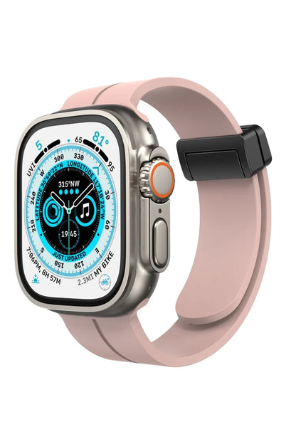 Apple Watch 42mm KR412 Elegance Stylısh Kordon - Pudra