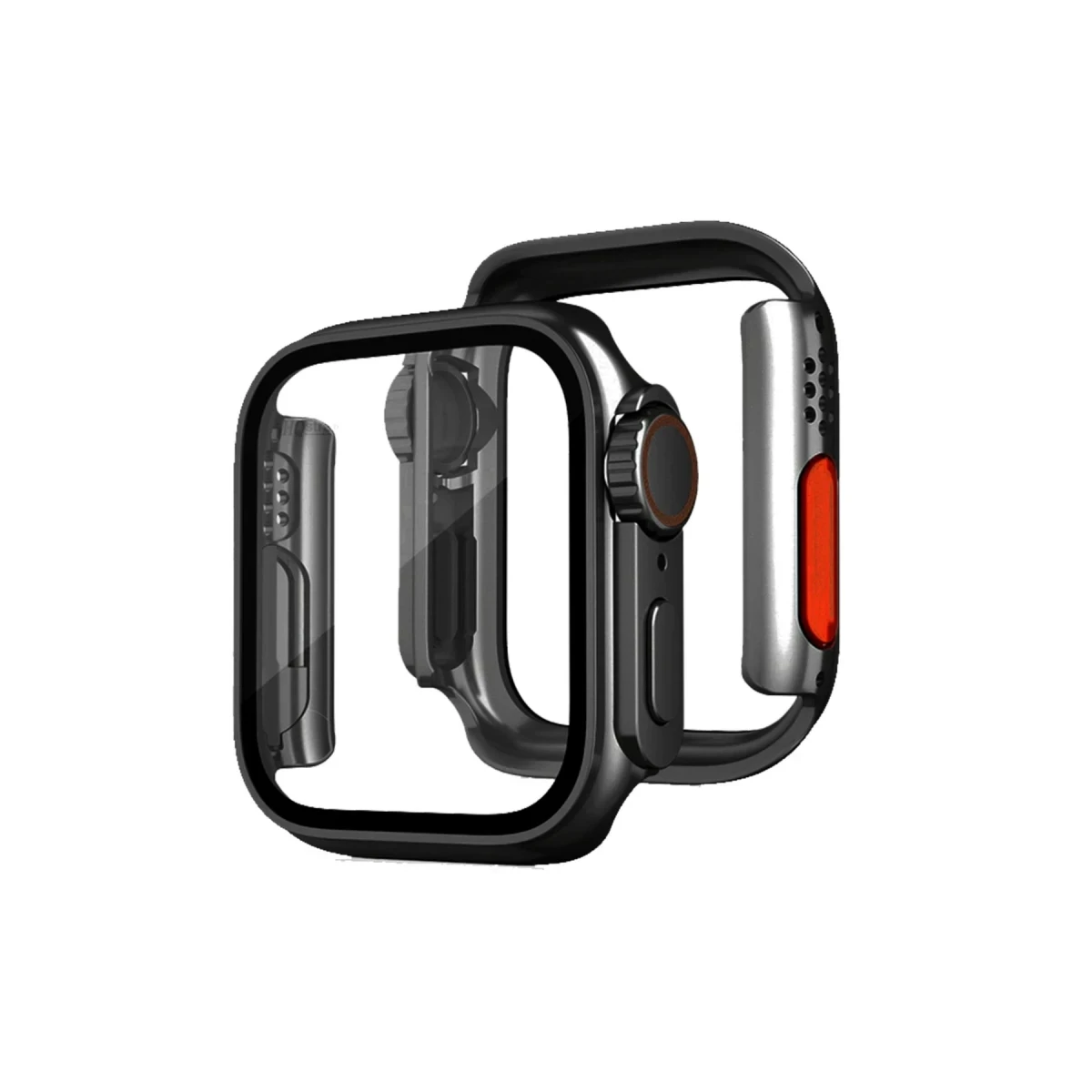 Apple Watch 40mm Watch 49mm Kasa Dönüştürücü ve Ekran Koruyucu - Siyah