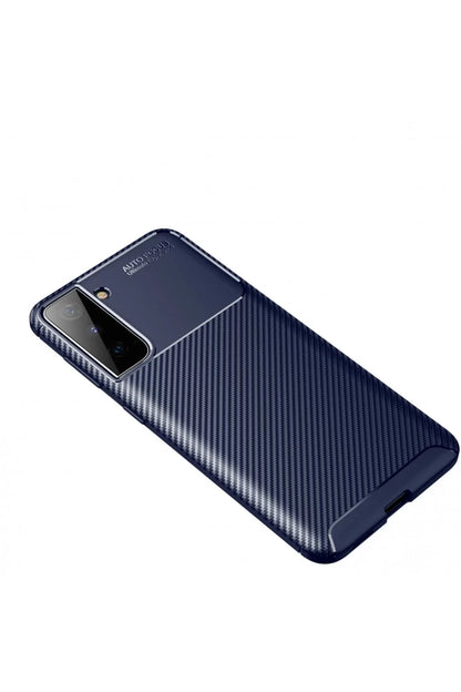 Samsung Galaxy S21 Plus Kılıf Auto Focus Karbon Kapak - Lacivert