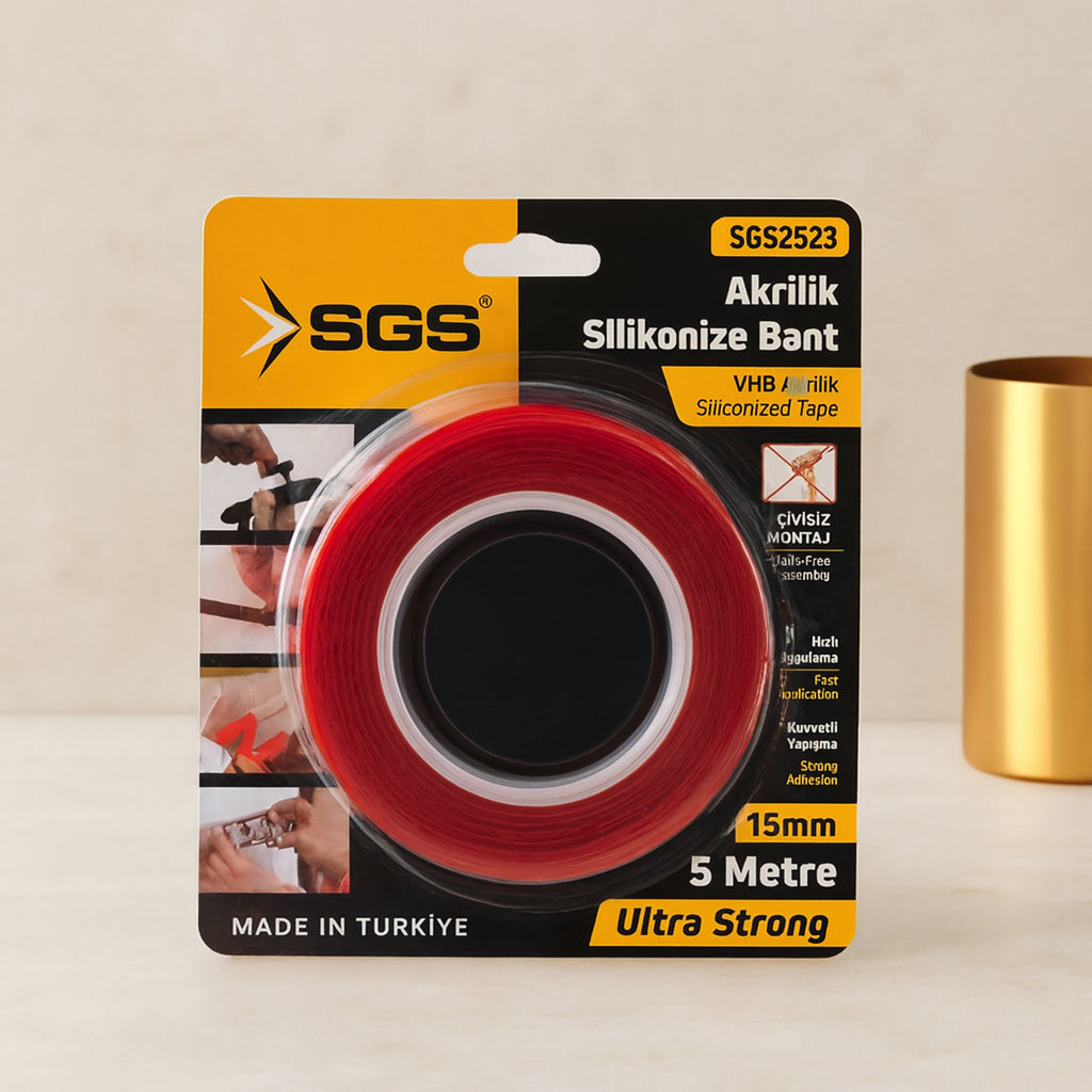 Akrilik Silikonize Çift Taraflı Bant (VHB) 15mm x 5yd