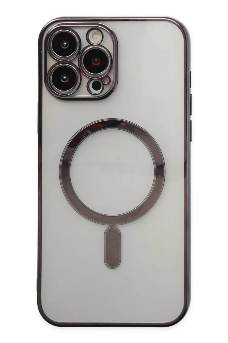 Apple iPhone 14 Pro Kılıf Magneticsafe Lazer Silikon - Siyah