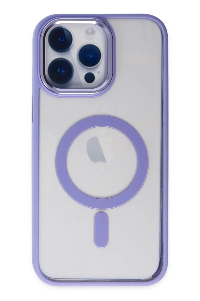 Apple iPhone 14 Pro Max Kılıf Room Magneticsafe Silikon - Lila
