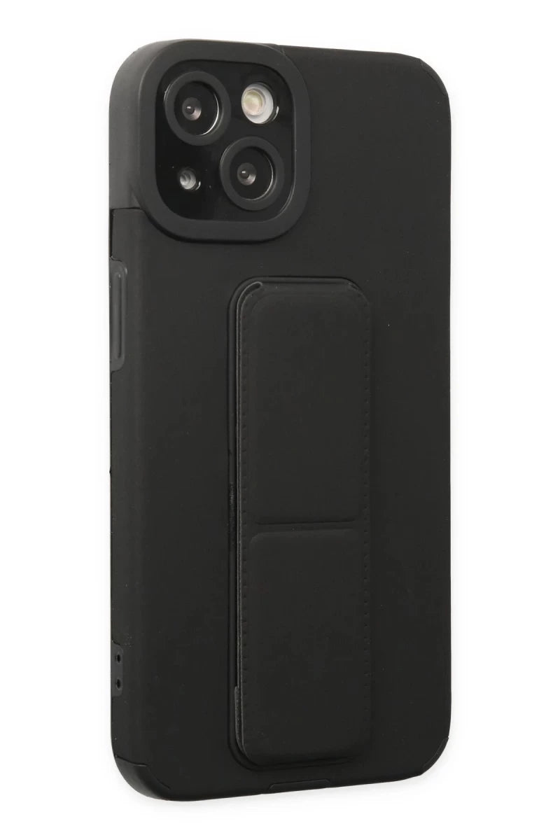 Apple iPhone 14 Plus Kılıf Mega Standlı Silikon - Siyah