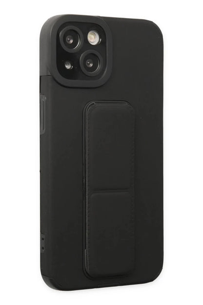 Apple iPhone 14 Plus Kılıf Mega Standlı Silikon - Siyah