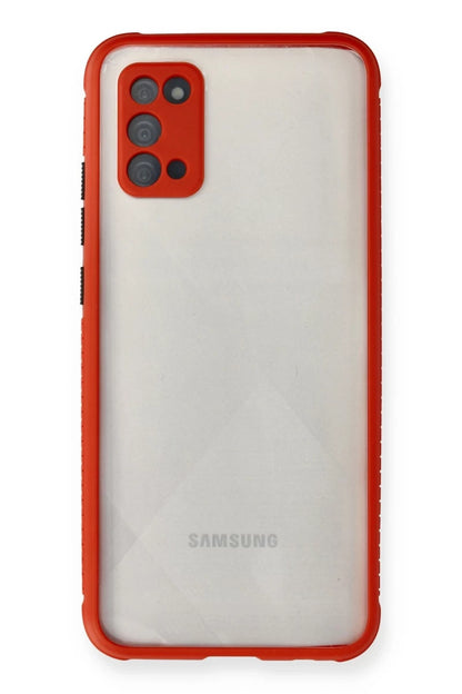 Samsung Galaxy A02S Kılıf Miami Şeffaf Silikon - Kırmızı