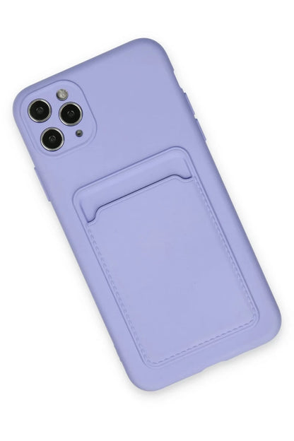 Apple iPhone 11 Pro Max Kılıf Kelvin Kartvizitli Silikon - Lila
