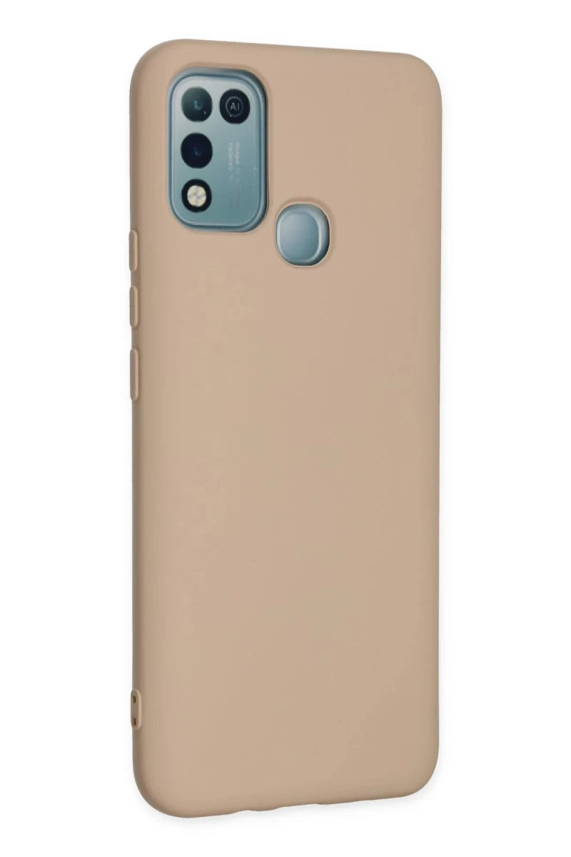 İnfinix Hot 10 Play Kılıf Nano içi Kadife Silikon - Pudra