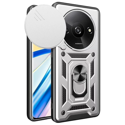 Xiaomi Redmi A3 4G Kılıf Pars Lens Yüzüklü Silikon - Gümüş
