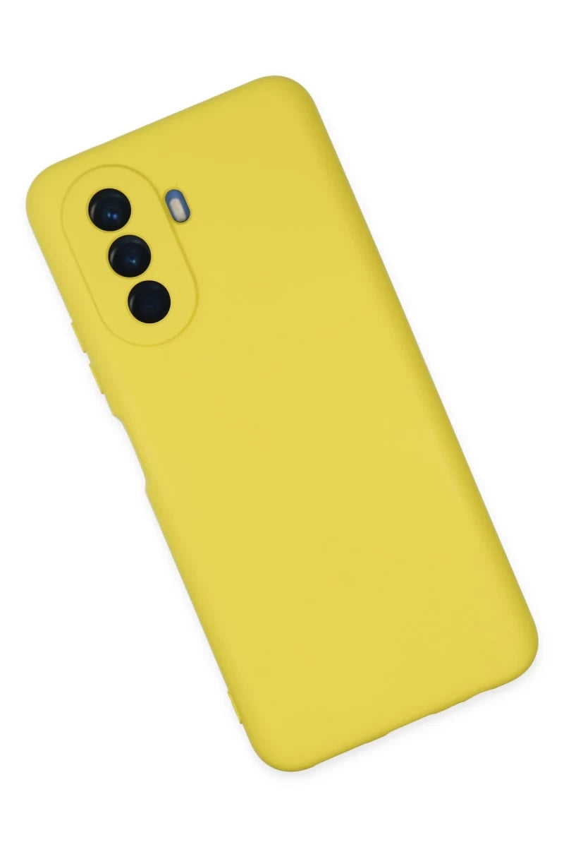 Huawei Nova Y70 Kılıf Nano içi Kadife Silikon - Sarı