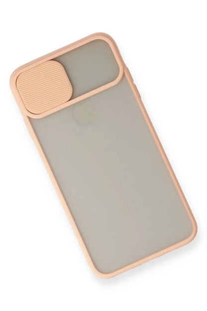 Apple iPhone XS Max Kılıf Palm Buzlu Kamera Sürgülü Silikon - Pembe