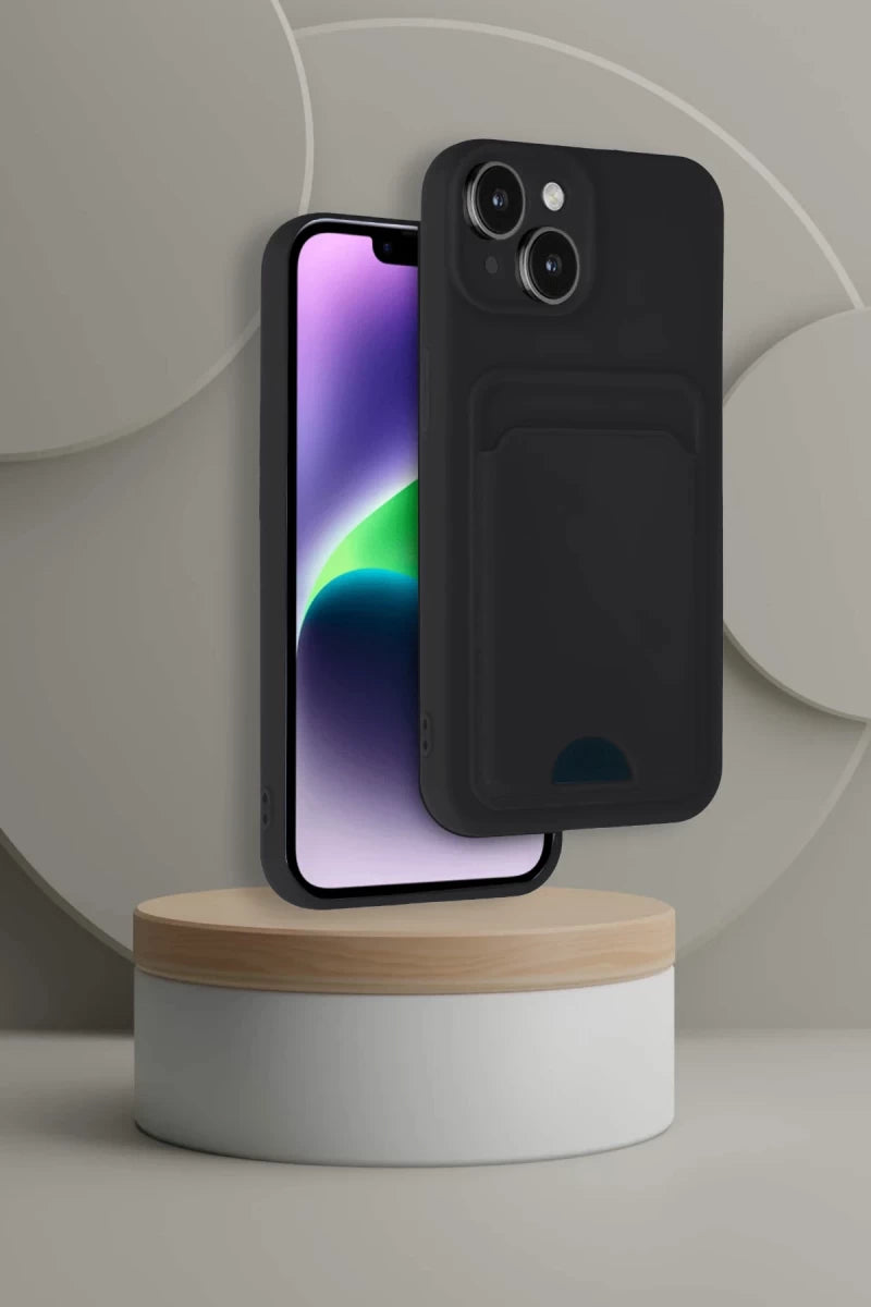 Apple iPhone 14 Kılıf Kelvin Kartvizitli Silikon - Kırmızı