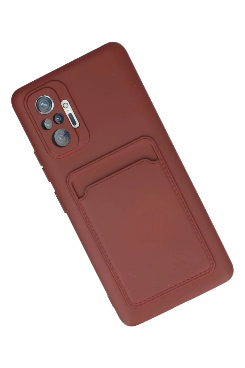 Xiaomi Redmi Note 10 Pro Kılıf Kelvin Kartvizitli Silikon - Bordo