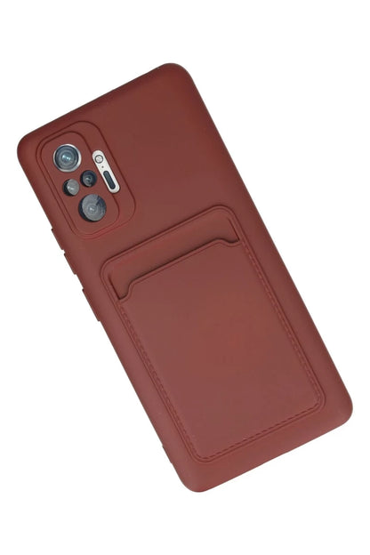 Xiaomi Redmi Note 10 Pro Kılıf Kelvin Kartvizitli Silikon - Bordo