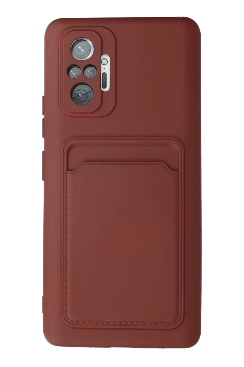 Xiaomi Redmi Note 10 Pro Kılıf Kelvin Kartvizitli Silikon - Bordo