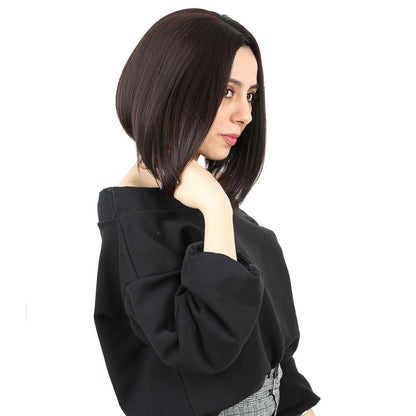 Kahkülsüz Düz Kısa Fiber Sen Peruk / Koyu Kahve