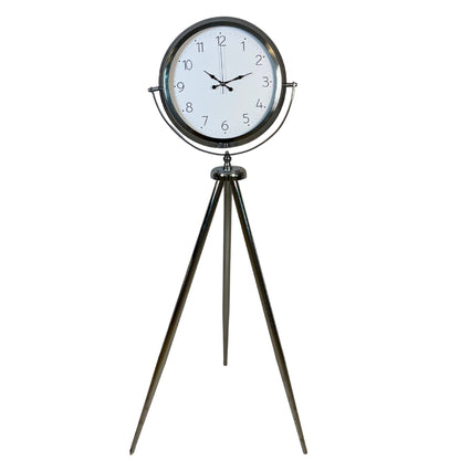 Krom Klasik Tripod 150 x 45 Cm Metal Ayaklı Saat