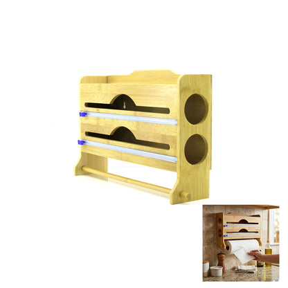 2IN1 = 2 STREÇLİK - 1 KAĞIT HAVLULUK AHŞAP BAMBU STREÇLİK - FOLYOLUK - HAVLULUK KESİCİ BIÇAK KANALLI (5643)