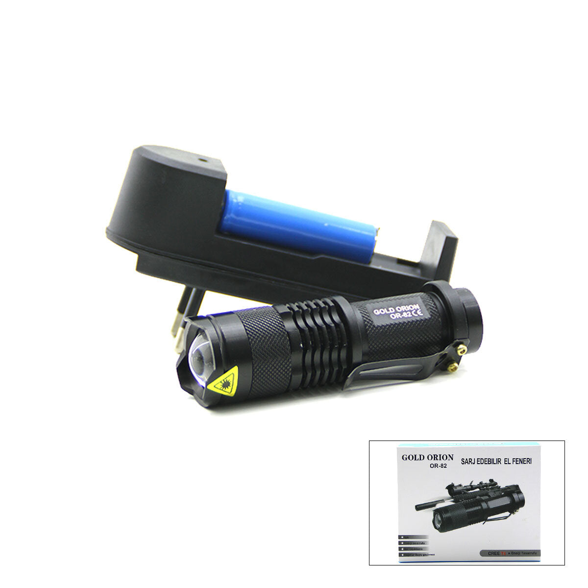 2IN1 KÜÇÜK ZOOMLU EL FENERİ COB LED METAL KASA 9CM (5643)
