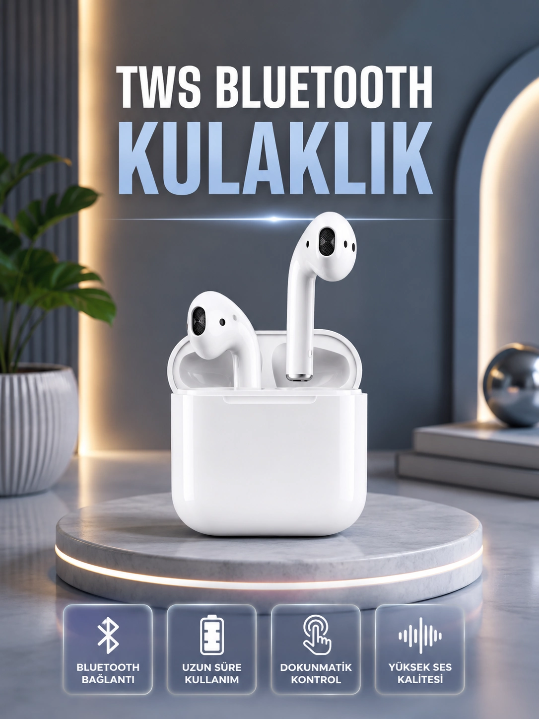 2.nesil Kablosuz Bluetooth Kulaklık Uzun Pil Ömrü