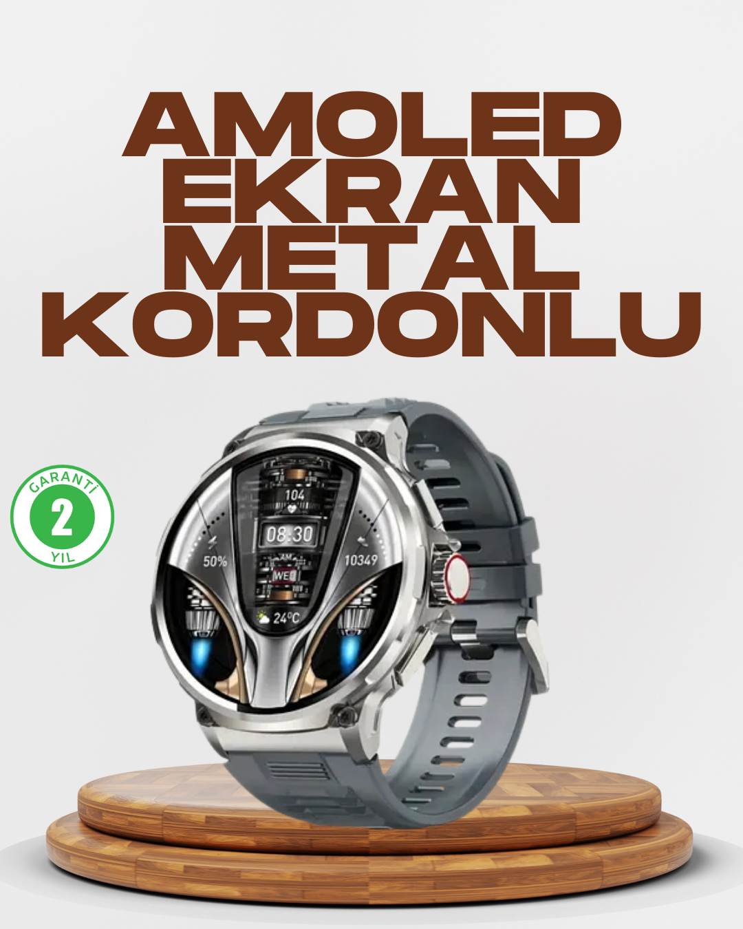 Şık Metal Kasa ve Değiştirilebilir Kordonlarla SW80 Akıllı Saat