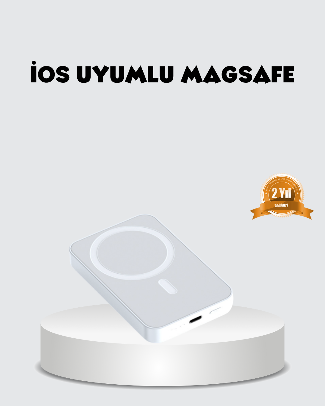 MagSafe Uyumlu Kablosuz Batarya 27W Hızlı Şarj Destekli Kompakt Güç Bankası