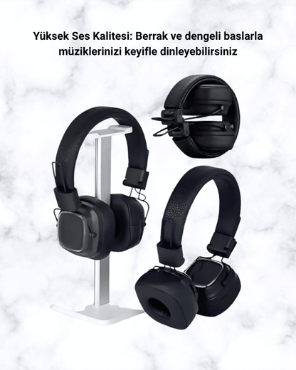Bluetooth 5.3 Rainbow Işıklı Kulak Üstü Kablosuz Kulaklık Yeni Nesil