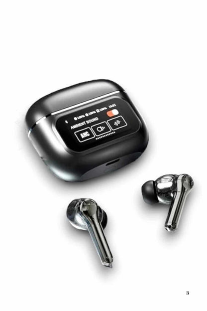 Yeni Nesil ANC Özellikli Çağrı Cevaplayan Dokunmatik Ekranlı Bluetooth Kulaklık Siyah Yeni Nesil
