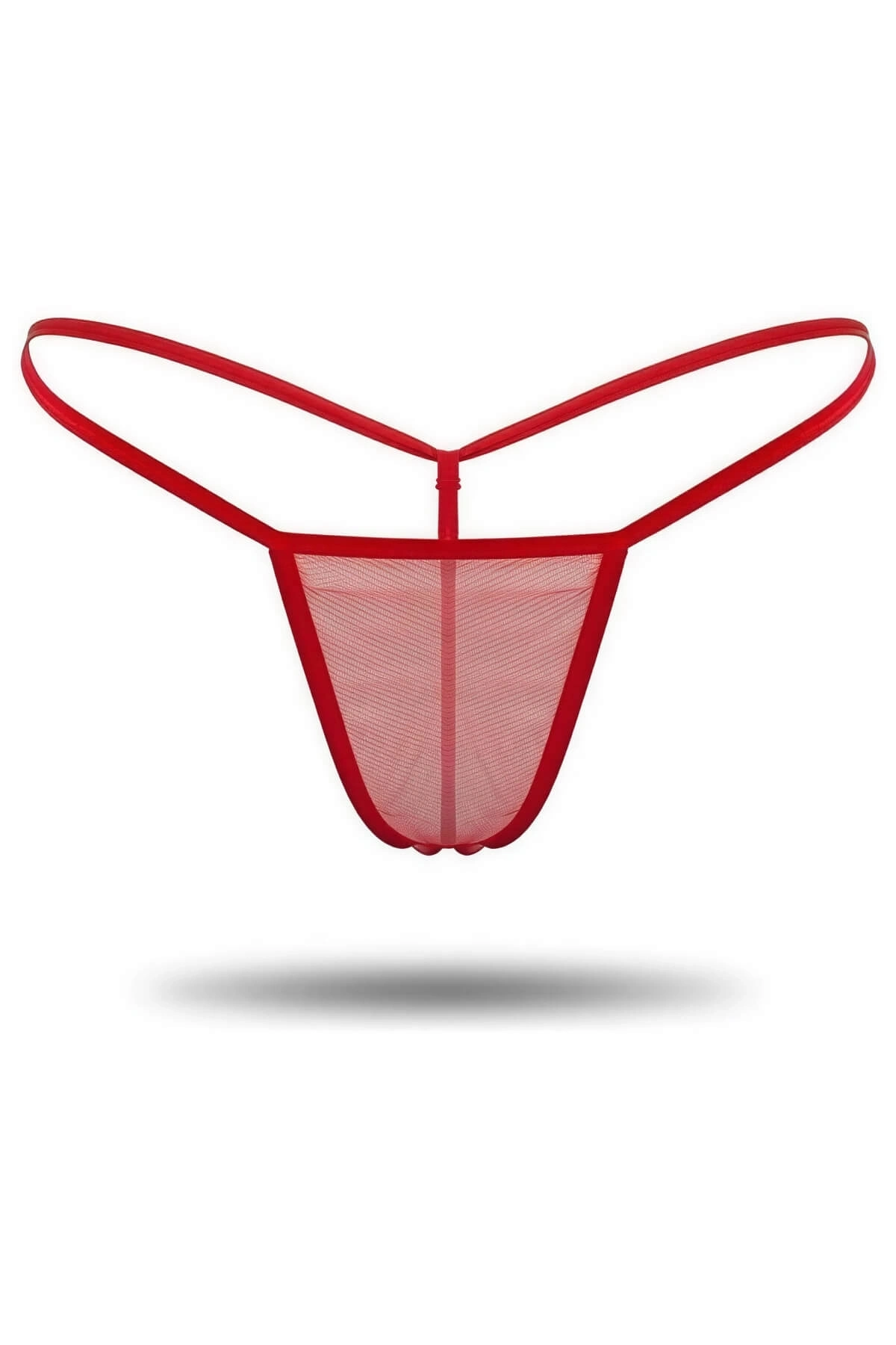 3'lü Renkli Transparan Tül String Tanga Tm0369 - Çok Renkli / 3XL