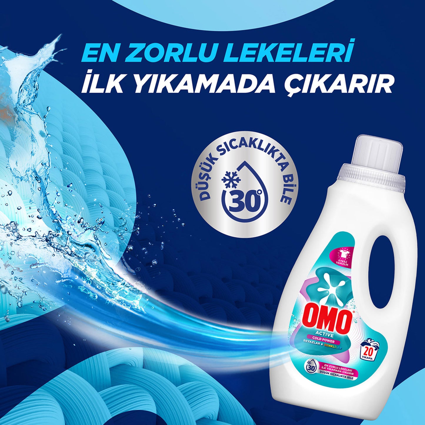Omo Active Cold Power Beyazlar ve Renkliler Sıvı Deterjan 1000 Ml